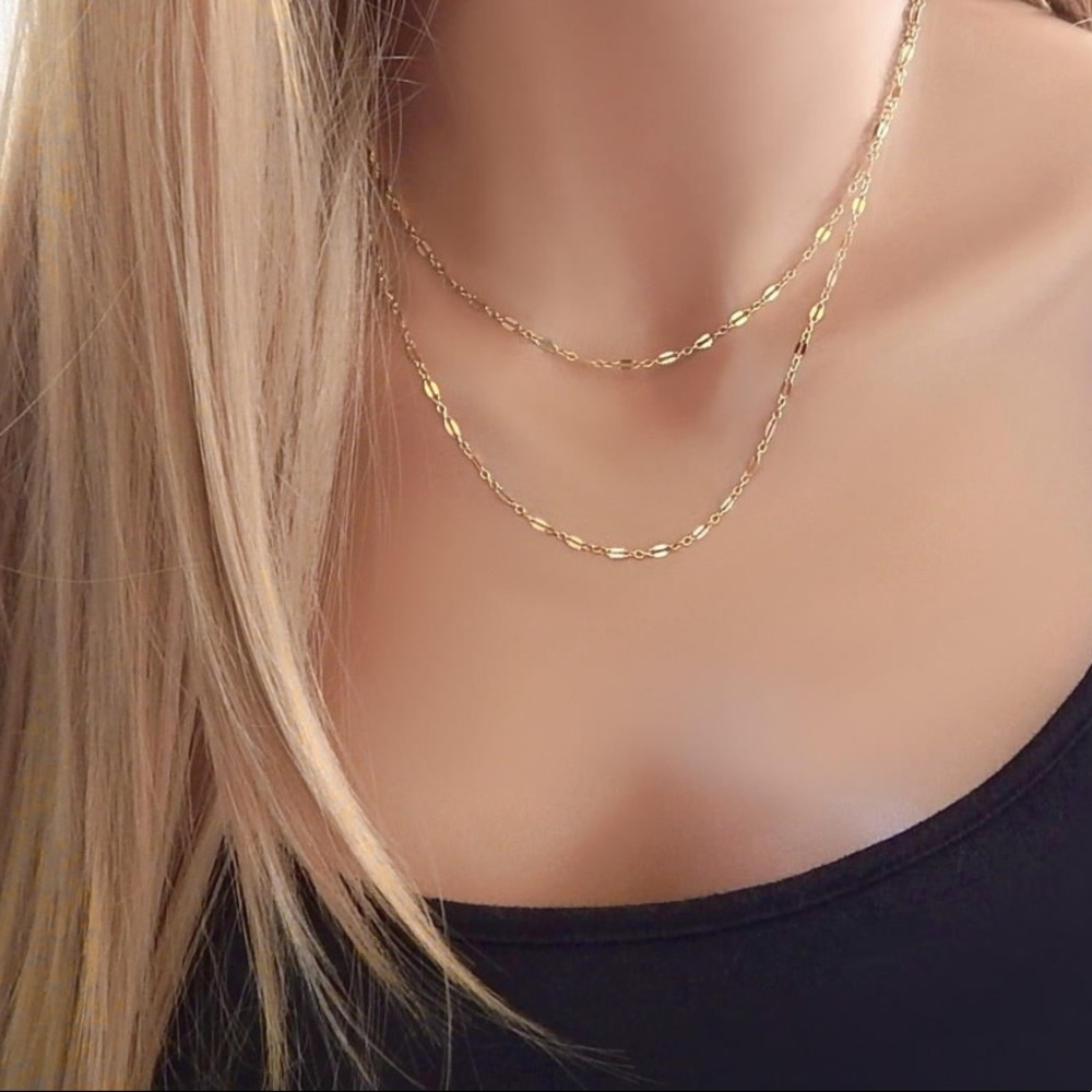 Double layer sequin necklace